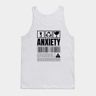 Anxiety Warning Label Tank Top